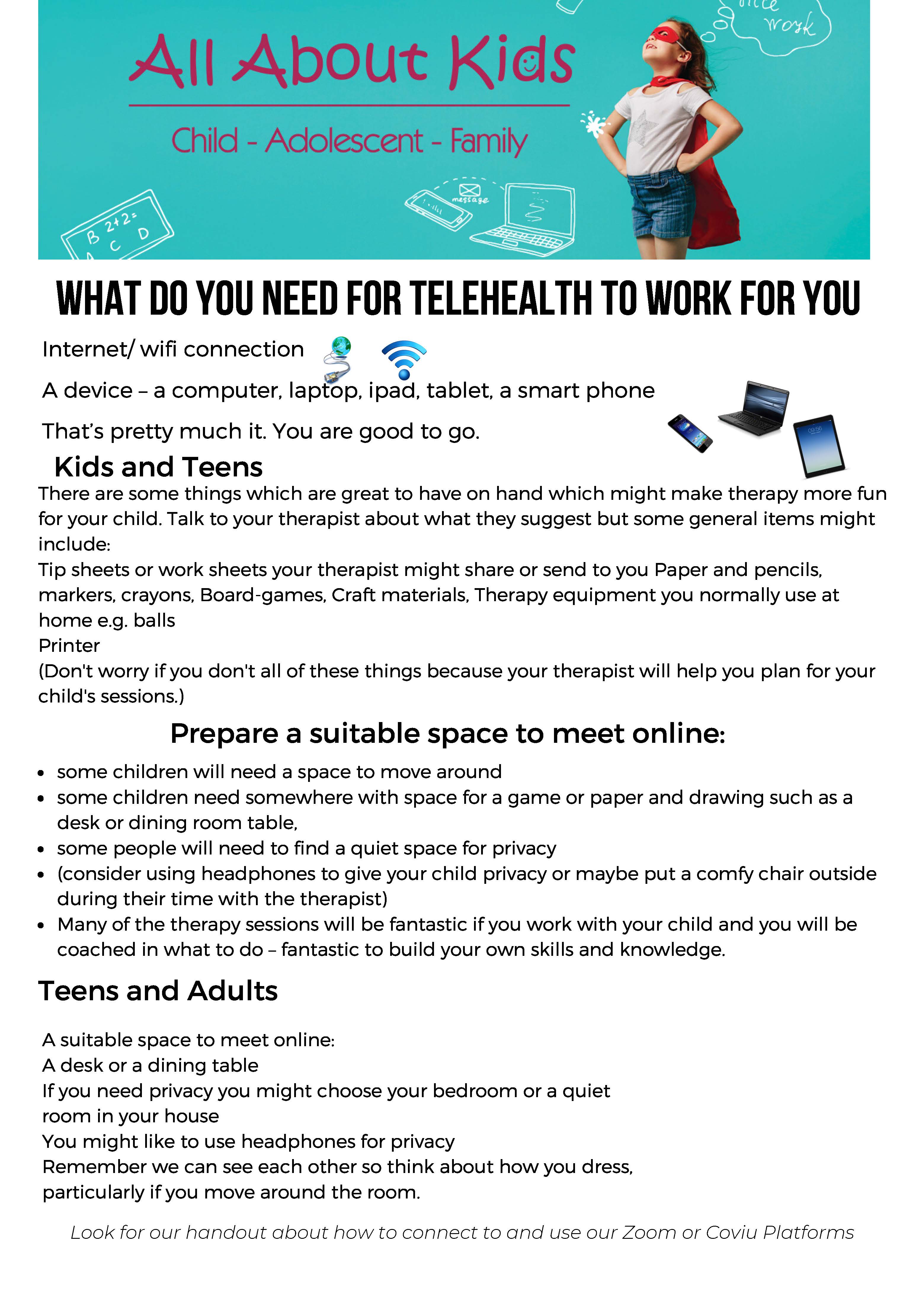 Tips for Telehealth at home